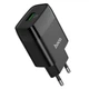Мережевий зарядний пристрій HOCO C72Q Glorious single port QC3.0 charger 18W Black (6931474732507) - изображение 1