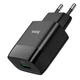 Мережевий зарядний пристрій HOCO C72Q Glorious single port QC3.0 charger 18W Black (6931474732507) - изображение 3