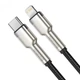 Кабель Baseus Cafule Metal Cable Type-C to Lightning PD 20W 2m CATLJK-B01 Black - зображення 3