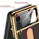 Шкіряний чохол GKK with ring and strap для Samsung Galaxy Z Flip3 Black - зображення 4