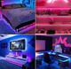 Светодиодная самоклеющаясяLED лента RGB 3528 с пультом и блоком питания 5 м для подсветки на потолок, кухню - изображение 5