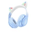 Bluetooth наушники накладные Hoco w42 cat ear с подсветкой голубые - изображение 1