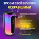 Портативна колонка Pulse 6 з мікрофоном BT/TF/FM/AUX/USB з підсвіткою 15 Вт, чорна - зображення 3