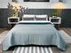 Покрывало ArCloud - Romb Grey/Indian Teal стеганное двустороннее 180*215 двуспальное - изображение 1