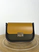 Яркая современная женская сумка седло из натуральной кожи Lamponi Saddle One XS khaki/yellow - изображение 7