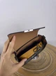 Яркая современная женская сумка седло из натуральной кожи Lamponi Saddle One XS khaki/yellow - изображение 9