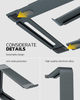 Підставка для ноутбука VHG LS13 складана Laptop Stand Portable Grey - изображение 4