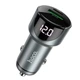 Автомобільний зарядний пристрій HOCO Z42 Light road dual port digital display PD20W+QC3.0 car charger Metal - изображение 2