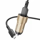 Автомобільний зарядний пристрій BOROFONE BZ19A Wisdom single port QC3.0 car charger set(Micro) Gold - изображение 2