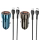 Автомобільний зарядний пристрій HOCO Z46A Blue whale PD20W+QC3.0 car charger set(C to iP) Metal Gray - изображение 3