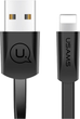 Кабель плоский Usams U2 US-SJ199 USB - Lighting 1.2 м Чорний (6958444955148) - зображення 1