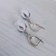 Сережки Hand Made с белыми&nbsp;розами из муранского стекла - изображение 4