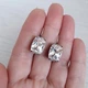 Сережки Hand Made с чернением с прозрачными прямоугольными кристаллами Swarovski - изображение 2
