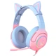 Навушники з вушками кішки провідні ONIKUMA Gaming CAT RGB K9 Blue/Pink ТМ - зображення 1