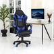 Кресло игровое GAMING CHAIR OC-810 с подставкой для ног, цвет черный/синий - изображение 3