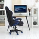 Кресло игровое GAMING CHAIR OC-810 с подставкой для ног, цвет черный/синий - изображение 6