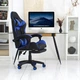 Кресло игровое GAMING CHAIR OC-810 с подставкой для ног, цвет черный/синий - изображение 7