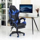 Кресло игровое GAMING CHAIR OC-810 с подставкой для ног, цвет черный/синий - изображение 10