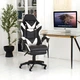 Кресло игровое GAMING CHAIR OC-810 с подставкой для ног, цвет черный/белый - изображение 1