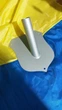 Серебряный фасадный держатель для флага, одинарный металлический щит для флагштока 18х14х2.8 см - изображение 1