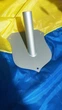 Серебряный фасадный держатель для флага, одинарный металлический щит для флагштока 18х14х2.8 см - изображение 2