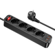Удлинитель HOCO сетевой NS1fast charge 4Sockets 4000W 20W/3A PD/QC 1.8m black - изображение 3