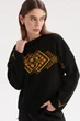 Джемпер oversize MEREZHKA Етно чорний з жовтим + помаранчевим, One Size - изображение 2