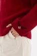 Джемпер oversize MEREZHKA Етно вишневий з білим + чорним, One Size - зображення 4