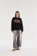 Джемпер oversize MEREZHKA Етно чорний з білим + червоним, One Size - изображение 1