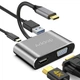 4в1: мультифункциональный адаптер для ноутбука USB Type-C хаб Addap MH-02: HDMI + VGA + USB 3,0 + USB-C PD (7768) - изображение 1