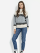 Sweter z golfem damski z moheru Fobya Turtleneck F851 S/M Beżowy (5902553692259) - obraz 4