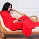 Плед с рукавами Snuggie халат - одеяло Красный - изображение 1