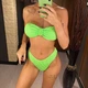 Женский раздельный купальник бандо на завязках жатка BALI салатовый размер M - изображение 7