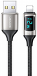 Kabel Usams U78 USB Type-A na Lightning LED 2.4 A Fast Charging 1.2 m Srebro ( SJ543USB02) (6958444975405) - obraz 1