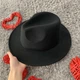 Шляпа Федора унисекс с устойчивыми полями FeltHat черная - изображение 2