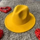Шляпа Федора унисекс с устойчивыми полями FeltHat желтая - изображение 1