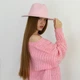 Шляпа Федора унисекс с устойчивыми полями FeltHat розовая - изображение 4