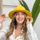 Шляпа Федора унисекс с устойчивыми полями FeltHat желтая - изображение 4