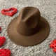 Шляпа Федора унисекс с устойчивыми полями FeltHat коричневая - изображение 1