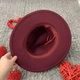Шляпа Федора унисекс с устойчивыми полями FeltHat бордовая - изображение 5