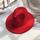 Шляпа Федора унисекс с устойчивыми полями FeltHat красная - изображение 5