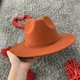 Шляпа Федора унисекс с устойчивыми полями FeltHat терракотовая - изображение 4