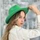 Шляпа Федора унисекс с устойчивыми полями FeltHat зеленая - изображение 3