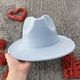 Шляпа Федора унисекс с устойчивыми полями FeltHat голубая - изображение 2