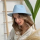 Шляпа Федора унисекс с устойчивыми полями FeltHat голубая - изображение 3