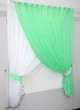 Кухонные шторки VR-Textil № 060к "Дуэт" с подвязками ярко-бирюзовый с белым 320х170 см (52-0433) - изображение 2