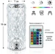 Настольная LED лампа Кристалл Роза хрустальная crystal rose на аккумуляторе с сенсорным управлением на пульте управления 16 см. 16 цветов - изображение 4