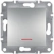 Выключатель кнопочный с подсветкой Asfora Schneider Electric алюминий EPH1600161 - изображение 1