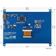 Екран Waveshare 7" 1024x600 LCD IPS Resistiv TS HDMI для PI 3/PI 4/Zero (RA418) - изображение 5