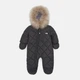Суцільний комбінезон дитячий зимовий для новонароджених MagBaby Pooh 80 см Графітовий - зображення 1